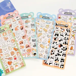 Cute animal PVC waterproof stickers for phone water bottle journal scrapbooking deco