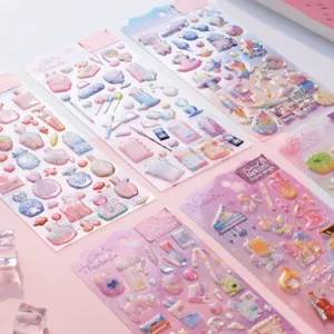 NEKONI Space Cat Perfume Bottle Instrument Dessert Cake Epoxy Resin Journaling Stickers DIY Decorative Stationery