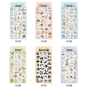 Cute animal waterproof PVC stickers set, cartoon dog cat panda panda decorative laptop diary decal