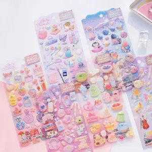 Nekoni cute puffy cat perfume instrument dessert sticker sheets set for scrapbooking.