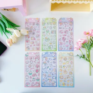Cute PVC sticker set featuring various animal and fruit designs for journaling and decor.