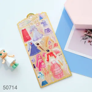 PVC Anziehaufkleber Bogen süße Mädchen Prinzessin Kleider Mode Zubehör für Tagebuch DIY