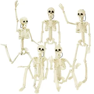 Vue détaillée de squelettes d'Halloween de 40 cm ajustables en diverses poses