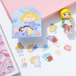 NEKONI set di adesivi decorativi con ragazze di cartoni animati, simpatici sticker per diario.
