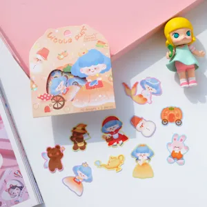 Set di adesivi NEKONI ragazza kawaii, 10 design carini per decorare il diario e cancelleria.