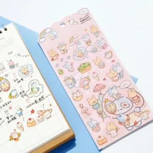 Nekoni simpatici adesivi decorativi impermeabili in PVC per animali da diario creativo
