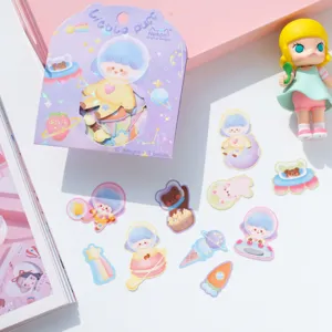 Confezione di adesivi per ragazze di cartoni animati carini, adesivi di cancelleria, 30 pz.