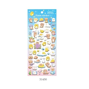 Cute 3D foam stickers featuring adorable animal designs like bears and ducks for phone water bottle.