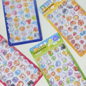 3D crystal stickers cute cartoon animal relief decorative stickers detail view product