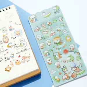 Simpatici adesivi decorativi impermeabili in PVC con animali Nekoni per diario DIY