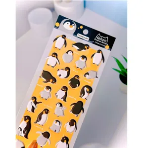 Cute 3D cartoon penguin foam stickers sheet for kids journal and DIY crafts decoration.