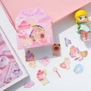 Confezione di adesivi per ragazze di cartoni animati carini per diario e artigianalità, 30 pezzi.