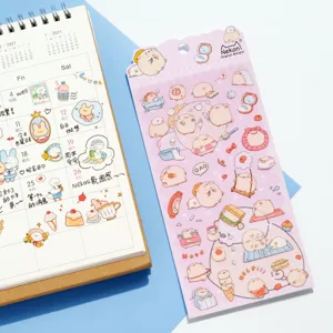 NEKONI adesivi decorativi impermeabili in PVC per diario e planner di animali carini.