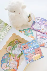 Cute Nekoni laser animal stickers pack, featuring adorable bear, rabbit, and cute sheep designs.