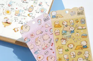 Simpatici adesivi decorativi per diario in PVC impermeabile di animali per artigianato fai da te.
