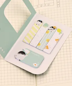 Cute cartoon penguin sticky notes set, memo pads and planner stickers for students writing.