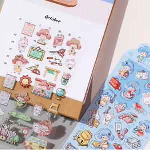 NEKONI set di adesivi impermeabili in PVC carini per decorazione telefono e agenda