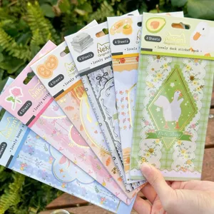 Détails de carnet d'autocollants mignons, articles de papeterie à thème animalier décoratif.
