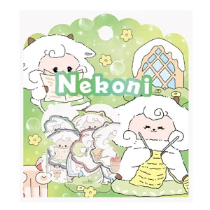 NEKONI cute laser animal daily life sticker pack decorative cartoon stationery set.