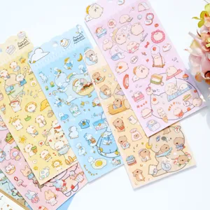 Adorabili adesivi decorativi impermeabili in PVC con animali per diario e fai-da-te.