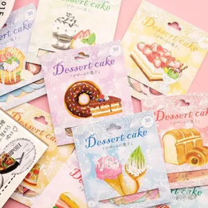Cute Dessert Cake Bread Diary Album Decorative Stickers Stationery Scrapbooking Stickers Cartoon Sticker Pack