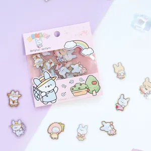 NEKONI gold-stamped cute cartoon rabbit decorative planner stickers set with 8 designs.