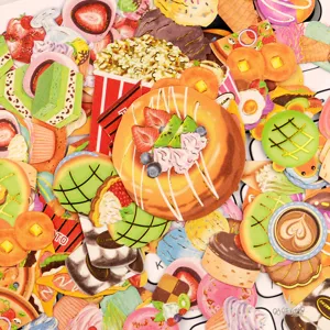 Cute food dessert stickers pack for journaling diary diy album scrapbooking decoration items.