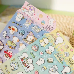 NEKONI cute animal dog waterproof PET stickers for water bottle phone case journaling decals