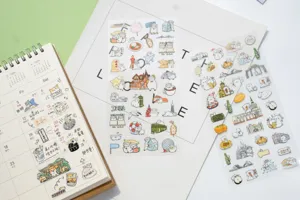 NEKONI cute animal city waterproof PVC decorative journal stickers for planner DIY crafts