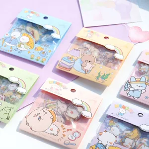 Cute NEKONI cartoon decorative journal stickers, bronzing glazed sticker packs for DIY craft.