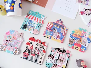Cute NEKONI cartoon theme decorative sticker packs for journaling, planner and DIY crafts.