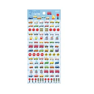 Cute 3D puffy mini car stickers for journaling scrapbooking decorative sticker sheet