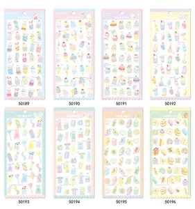 Cute pastel planner stickers set, sweet macaron decorative paper sticker sheets for journaling.