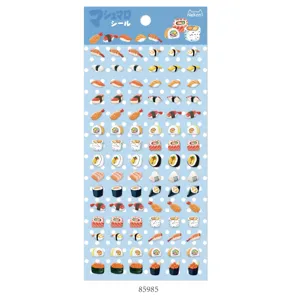 Cute 3D puffy sushi stickers sheet for hand ledger journaling DIY craft decoration