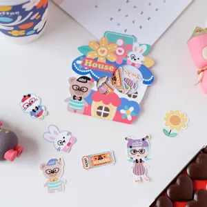 NEKONI cute cartoon girl castle flower dessert decorative scrapbooking sticker pack detail shot.