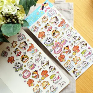 Cute cartoon cat dog stickers for journaling scrapbooking phone notebook decorative stationery items