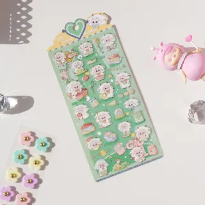 NEKONI cute sheep laser waterproof PVC planner stickers sheet for journal decoration and crafts.