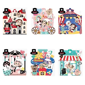 NEKONI cute cartoon girl castle dessert decorative stickers set for journal DIY craft.