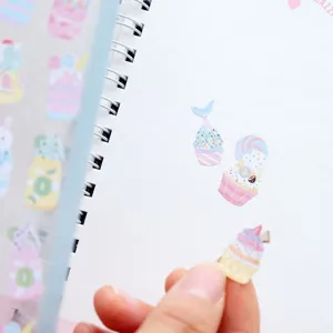 Cute macaron pastel decorative paper journal stickers for DIY scrapbooking craft.