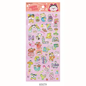 Cute cartoon cat dog alphabet stickers for journaling stationery planner scrapbooking