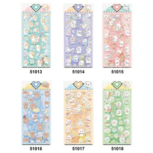 NEKONI waterproof PVC cute animal stickers cartoon cat dog rabbit bear sheep phone decor