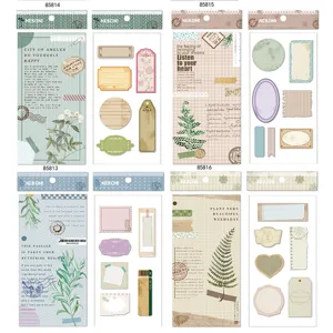 NEKONI Vintage Botanical Sticker Set Hmerologiou Scrapbook Retro Etiketa Grafikis