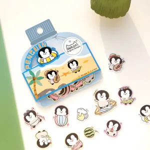 Cute penguin sticker pack, DIY diary journaling decorative stickers with 12 unique designs.