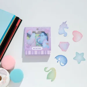 NEKONI dreamy ocean paper sticker pack, cute journaling DIY collage materials for crafts.