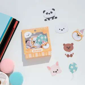 NEKONI cute decorative paper sticker pack for journaling and DIY crafts, vibrant design.