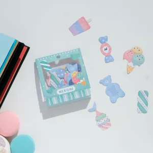 Summer dream ocean fruit cake theme paper sticker pack, cute collage stationery supplies.