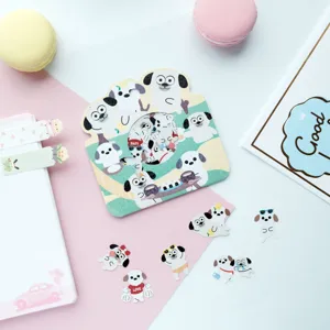 Cute puppy theme decorative sticker pack with assorted small pieces for journal scrapbooking.