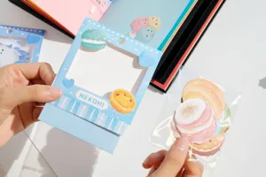 NEKONI summer dream journal stickers detail shot showing cute paper frame and cake items