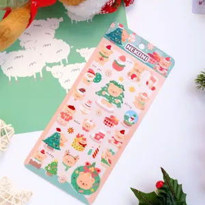 NEKONI Christmas bear cute PVC waterproof decorative sticker sheet for journal phone decor