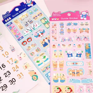 Cute cartoon animal bear rabbit decorative sticky notes and planner index stickers for daily use.